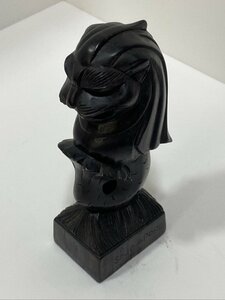 Singapore 木製 マーライオン象 16㎝ 木彫り 土産 ☆ちょこオク☆ 80