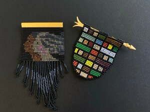 クリックポスト可 ビィンテージ デリカビーズ織り フリンジ付き ブローチ レディース アクセサリー レトロ コレクション ☆ちょこオク☆