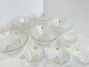 HOYA CORDIAL GLASS COLLECTION ＜北壁＞ 冷麦・そうめんセット 大鉢 小鉢 保谷硝子 長期保管品 ☆ちょこオク☆100