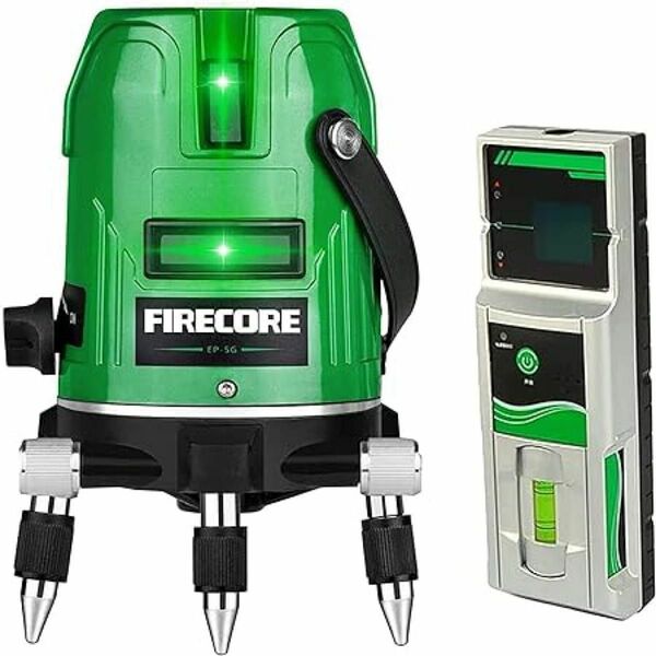 Firecore 5ライングリーンレーザー墨出し器 EP-5G【受光器セット】