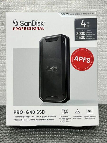 新品未開封　SANDISKPROFESSIONAL　超高速ポータブルSSD PRO-G40 SDPS31H-004T-GBCND