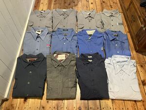 ワークシャツ　長袖　20枚　セット　USA輸入　100円スタート　売り切り　古着　Dickies USA製　ミリタリー シャツ　卸　ベール　まとめ売り