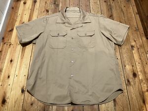  military shirt vintage 77 year made USA import 100 jpy start selling out . collar shirt open color short sleeves shirt the US armed forces discharge the US armed forces the truth thing XL