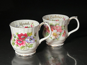 [.] Royal Albert flower ob The man s/March( 3 month ).October(10 month ) mug 2 customer 