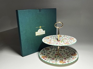 [.] Minton MINTON is Don hole cake stand plate 2 step set also box 