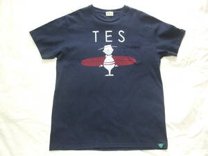 サーフウェア / TES (テス) - THE ENDLESS SUMMER - / Tシャツ / Lサイズ 紺色 日本製 / ショップ限定[ Blue in Green ] / 胸ポケット付き