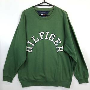 90s TOMMY HILFIGER トミーヒルフィガー スウェット グリーン Lサイズ 台湾製 0287671