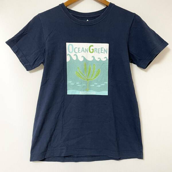 モンベル Mont-bell コットン Tシャツ ネイビー Lサイズ OCEAN GREEN