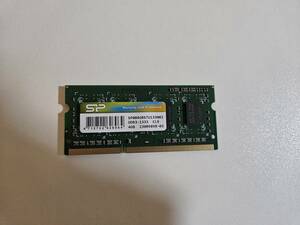 動作品 シリコンパワー ノートパソコン用メモリ 204Pin SO-DIMM DDR3-1333 PC3-10600 4GB SP004GBSTU133N02