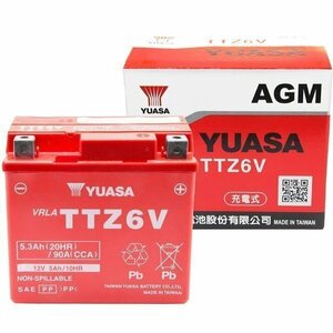 台湾ＹＵＡＳＡ (台湾ユアサ) TTZ6V バイク用バッテリー 電解液注入済み ◆本州・四国・九州は 送料無料!!◆