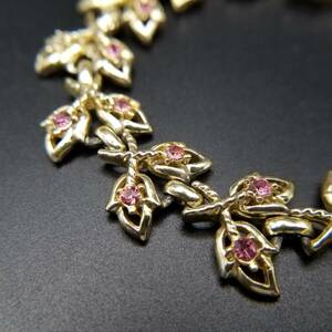 Coro leaf растения узор розовый Stone Gold цветный Vintage браслет браслет ювелирные изделия импорт Y15-J