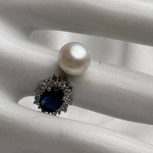 本真珠×タンザナイト 7mm 天然パールリング 指輪 の画像9