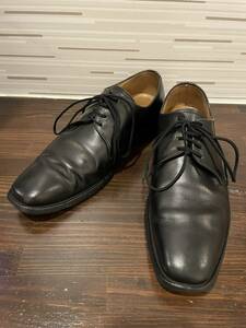 美品 LOAKE ローク 英国製 スクエアプレーントゥ レザーシューズ ブラック 黒 UK6 約25cm 革靴 MADE IN ENGLAND イングランド製 ドレス