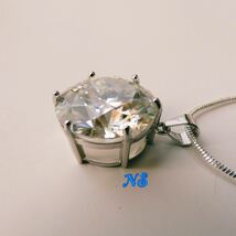 ダイヤモンド　モアサナイト　ネックレス　15ct 16mm　sv925　6本爪　１５カラット_画像3