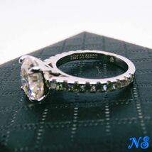 モアサナイト　指輪　3ct 9mm　ダイヤモンド　ソリティア　エタニティ　11号　３カラット　シルバー リング　sv925 モアッサナイト_画像4