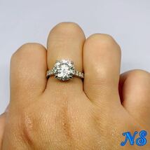 モアサナイト　指輪　3ct 9mm　ダイヤモンド　ソリティア　エタニティ　11号　３カラット　シルバー リング　sv925 モアッサナイト_画像8