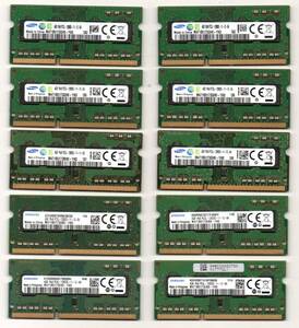 SAMSUNG ★ DDR3ノート用メモリ　1Rx8　PC3L-12800S　4GB×10枚セット ☆ 両面チップ ★
