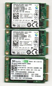 mSATA ★ SSD HDD　128GB　3枚セット ★ 健康状態：正常 ★ SAMSUNG：2枚・SKhynix：1枚 ★