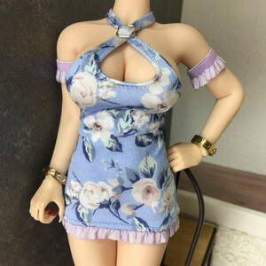 花柄ワンピースとフリル袖２点セット　TBLeagueS３８/S３９対応サイズ　１／６人形用洋服