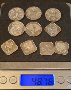 未使用ミントセット 銀銘版メダル 48.76g【MN111】 古銭 コイン 銀貨 貨幣 アンティーク