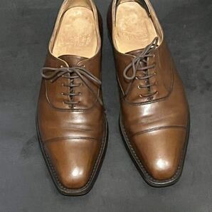 【クロケット&ジョーンズ CROCKETT&JONES】 Hallam ハラム キャップトゥ シューズ 紳士靴 (メンズ) size5E 茶系の画像2