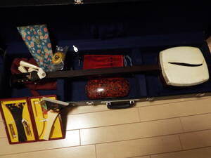  shamisen . case attaching, thread, thimble, carrying case key attaching other accessory, used,
