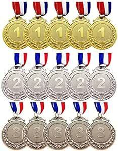 VIEAURA 金メダル 銀メダル 銅メダル 各5個計15個セット 金属製 トロフィー スポーツ イベント 運動会 会社 幼稚
