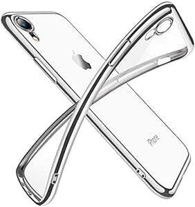 iPhone XR ケース クリア 透明 tpu シリコン メッキ加工 スリム 薄型 6.1インチ スマホケース 耐衝撃 黄変防止