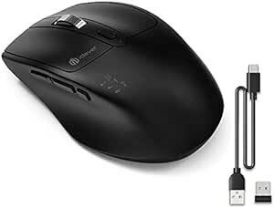 iClever ワイヤレスマウス 無線マウス bluetooth マウス 無線 Type-C充電式 マウス 静音 デュアルモー
