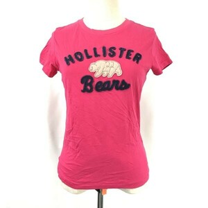 タグ付き未使用★HOLLISTER/ホリスター★半袖Tシャツ【レディースL/pink/ピンク】コットン/ビビットカラー/Tops/Shirts◆BH759