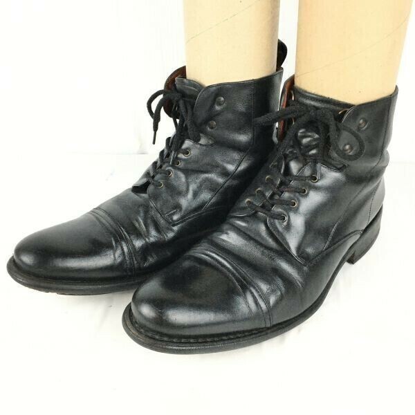 PARABOOT/パラブーツ　ミリタリー/レースアップショートブーツ　size7.5/26.0-26.5程度　黒/ブラック NEUILLY/フランス製　管No.YA210