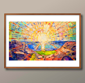 Art hand Auction 6058■Free shipping!! Art poster painting A3 size Edvard Munch Sun illustration Nordic matte paper, Housing, interior, others