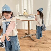 ベージュ 80cm ビッグロゴ カラフル 長袖 Tシャツ キッズ 綿 男の子 女の子 韓国子供服 部屋着 可愛い 春夏秋冬 80cm 90cm 100cm 110cm 120_画像6