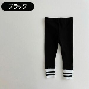  black 90cm stripe hem school leggings spats baby clothes baby leggings long trousers waist deep man girl Korea child clothes cotton underwear 