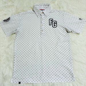 【美品】FILA GOLF 半袖ポロシャツ メンズ M 白 ドット柄