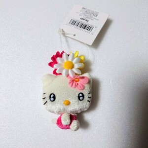 ハローキティ Hello Kitty フェイス フラワー ぬいぐるみ マスコット アクセサリー タグ付き 2002年