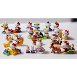 千趣会 マンスリー ハローキティ Hello Kitty 陶器 フィギュア マスコット コンプリート セット + オマケ 2003年 正月 スノボ クリスマス