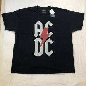 新品 未使用品 Epic Rights ACDC バンド バンドTシャツ カットソー 半袖 カットソー ブラック 黒 プリント バックプリント XLサイズ