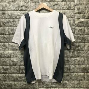 Reebok リーボック Tシャツ 半袖Tシャツ ホワイト クルーネック トップス メンズ スポーツウェア トレーニングウェア ロゴプリント Mサイズ