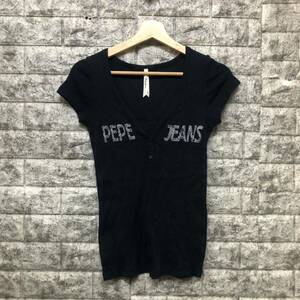 Pepe Jeans London ぺぺジーンズロンドン 半袖Tシャツ 半袖 Tシャツ カットソー レディース 女性用 ネイビー トップス 夏服 Sサイズ