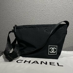 シャネル ノベルティ 非売品 ショルダーバッグ キャンバス CHANEL 斜めがけ スポーツ レディース ブランド 黒