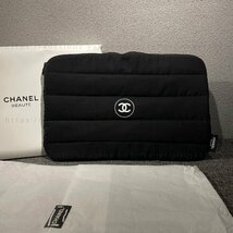 シャネル ノベルティ 非売品 CHANEL クラッチバッグ 中綿 クッション ノートPC収納 セカンドバッグ メンズ レディース ブランド 黒 箱付き_画像2