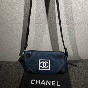 シャネル ノベルティ 非売品 ショルダーバッグ デニム ブルー CHANEL 斜めがけ スポーツ レディース ブランド