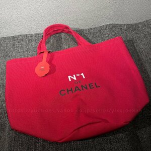 シャネル ノベルティ 非売品 CHANEL VIPギフト トートバッグ カメリア 赤 レッド 大きめ 帆布 キャンバス ブランド レディース