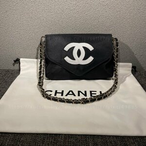 シャネル ノベルティ 非売品 CHANEL VIPギフト ショルダーバッグ スパンコール ココマーク 斜めがけ ブラック 白黒 レディース ブランド