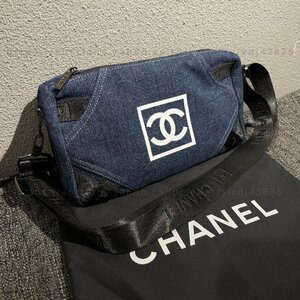 シャネル ノベルティ 非売品 ショルダーバッグ デニム ブルー CHANEL 斜めがけ スポーツ レディース ブランド