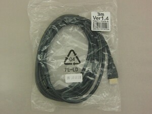 HDMIケーブル バルク Ver1.4 3m フルHD 3D Ethernetチャンネル (HEC) オーディオリターンチャンネル (ARC) 4K2K (24p) 伝送速度 10.2Gbps