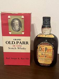 古酒 Grand Old Parr オールドパー ティンキャップ 箱付 デラックス スコッチ ウイスキー 760ml 43% ヴィンテージ 貴重 レア 希少 