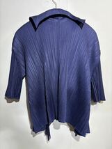 39-79 PLEATS PLEASE プリーツプリーズ カーディガン プルーパープル ネイビー　【 3 】 ISSEY MIYAKE _画像2