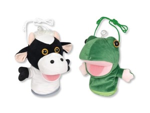 Fukuya パペットマペット Puppet Muppet うしくん Ushikun Cow カエルくん Kaerukun Frog 2種 2p ポーチ ショルダーポーチ Shoulder Bag